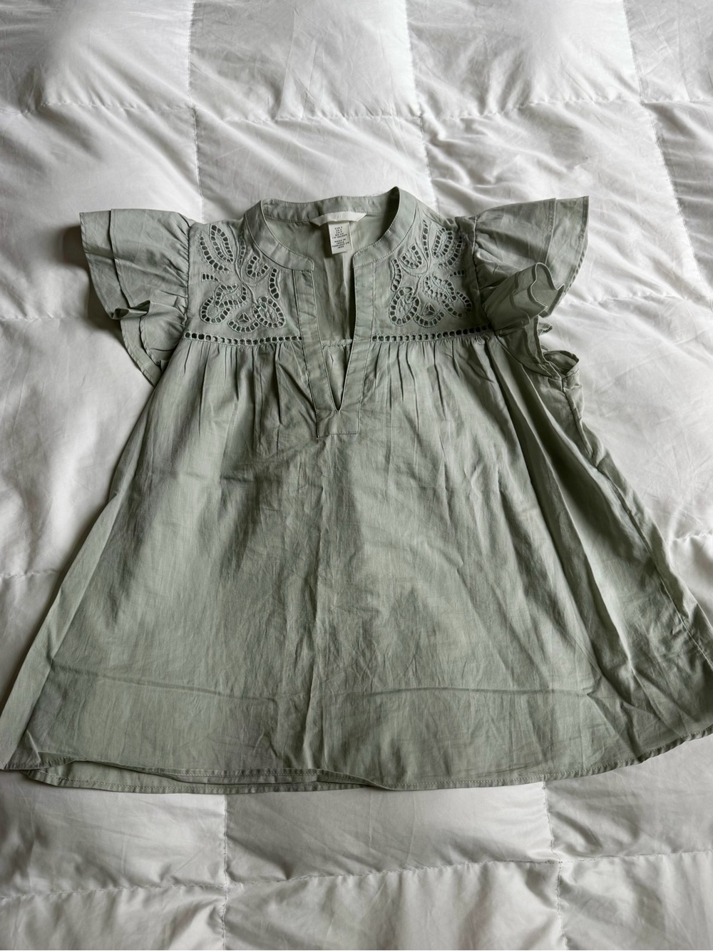NWOT H&M light sage green v-neck blouse